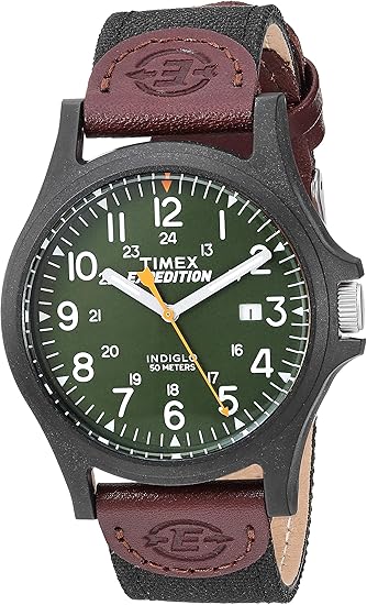 Timex Men's Expedition Watch TWF3C8430 20mm genuine leather & fabric strap